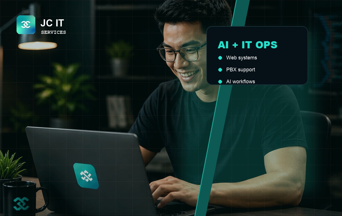 Asian IT team collaborating in a modern technology workspace